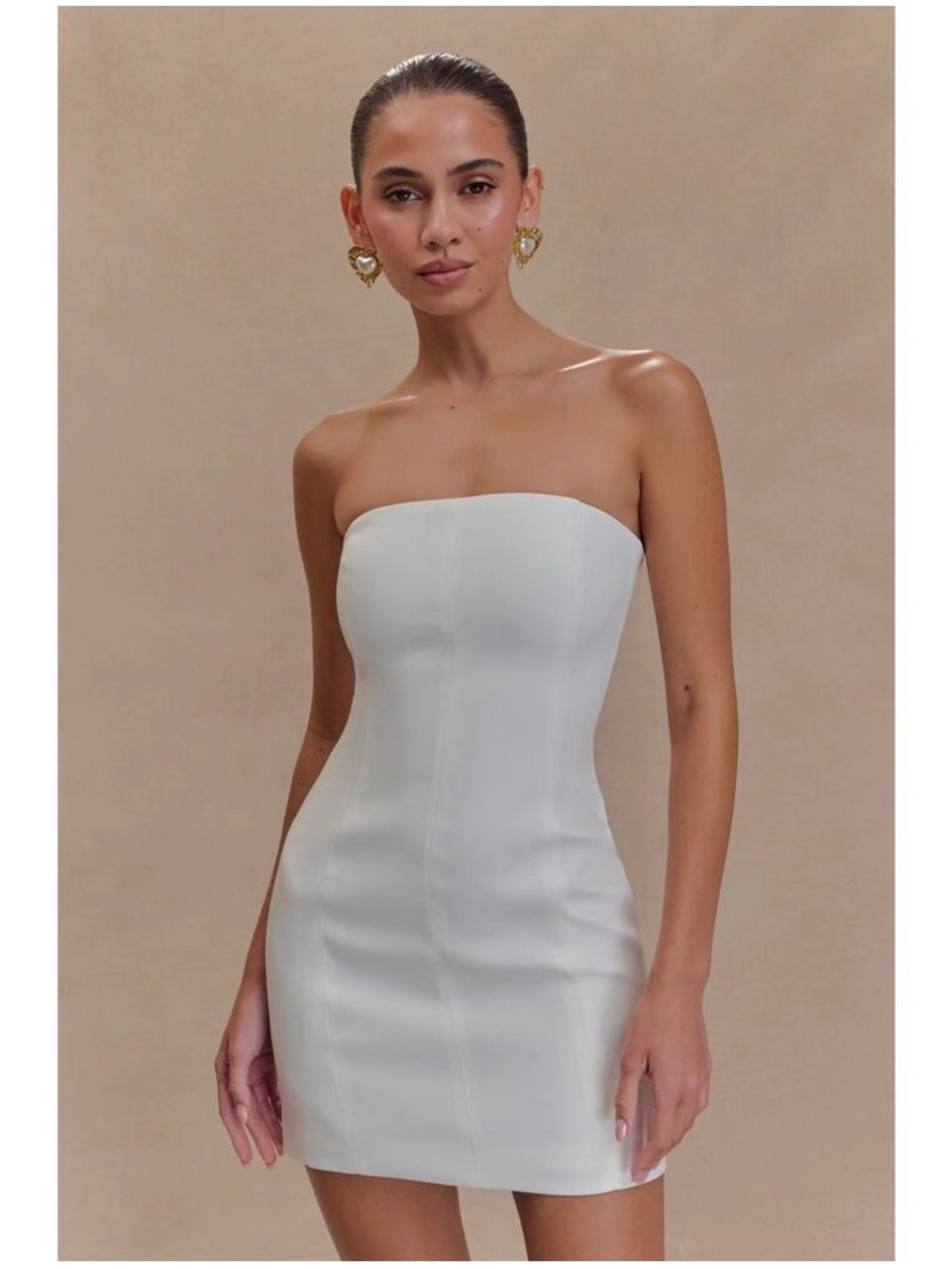 MESHKI - Strapless White Mini Dress